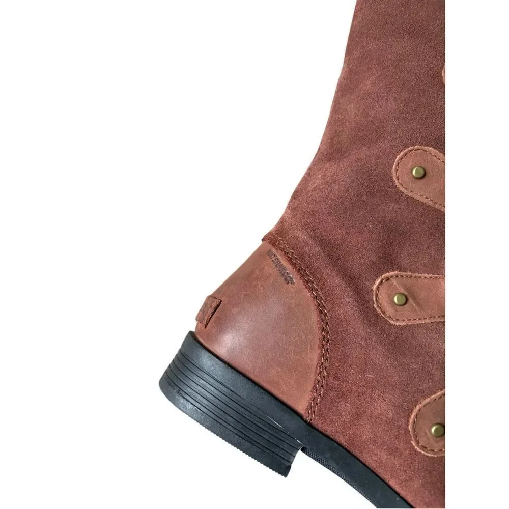Sorel Emelie‎ Lace Up Tall Leather Boots size 8 Tobacco Brown